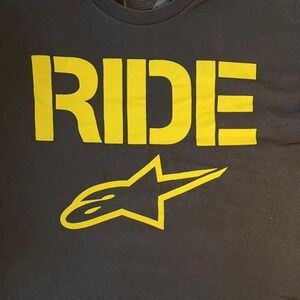 Brown and yellow Ride Alpinestars t-shirt MEN SIZE L‎